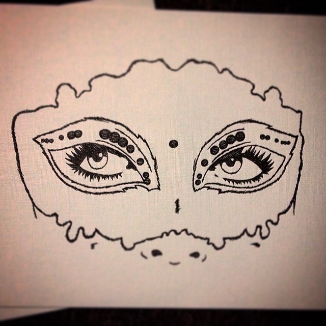 Covalent #papermonster #drawing #stencil #commision #streetart #urbanart #mask #eyes #mascara #ojos