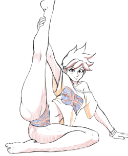 zeromomentaii:Tracer warm up sketch. Remember to stretch, folks. 