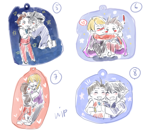 raynef-art: Aaa so guys I am planning on doing acrylic keychain but can you just vote which is the cutest design also likely the design you probably would buy if you have the money or so ? This is my first time so I am not sure how so aaa if you have