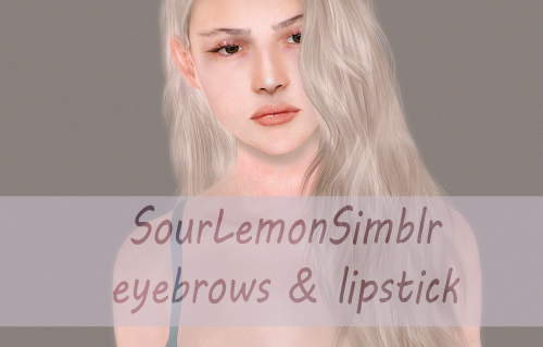 sourlemonsimblr:lipstick (2k)packageDOWNLOADeyebrows (2k)packageDOWNLOAD
