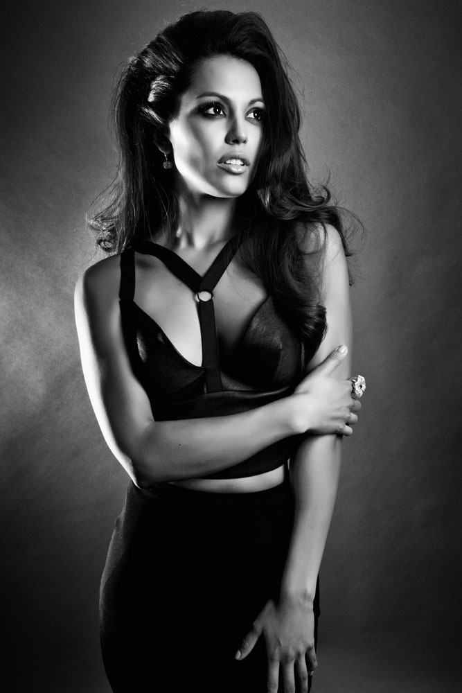 CUSHNIE ET OCHS for PLAYBOY (leather bra on Miss April 2012, Raquel Pomplun) - photographed