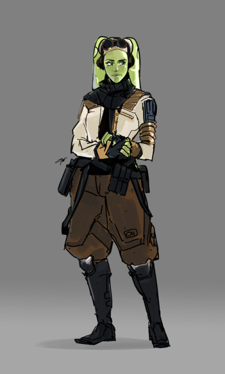 Did a quick drawing of Hera Syndulla as a Rebel field agent.