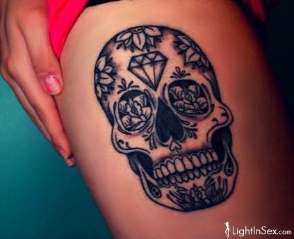 Cute girly skull tattoos designs