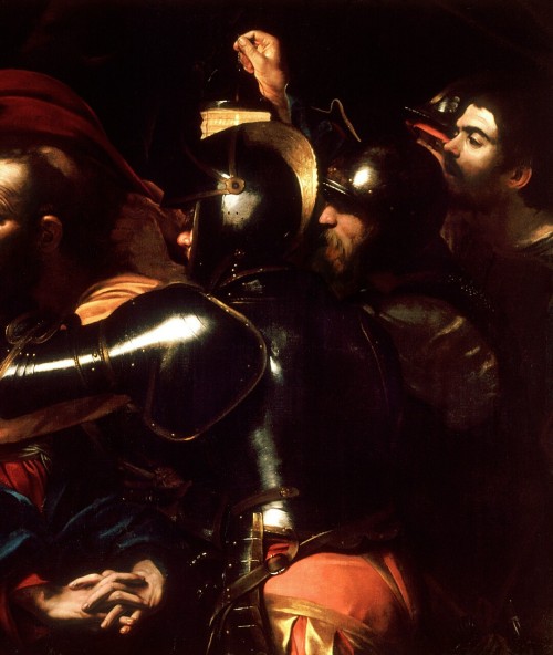 Details of The Taking of Christ (1602), by Caravaggio.