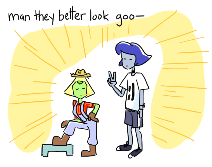 whatchyagonnado2day:  Lapis and Peridot reveal their inner spiritsBonus sketch!