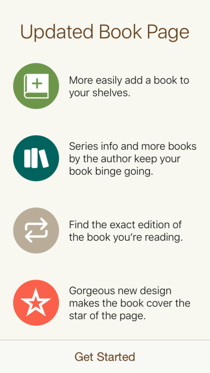 laurenreadsya:The new book page on the Goodreads app looks amazing! (Now go work on your website, 