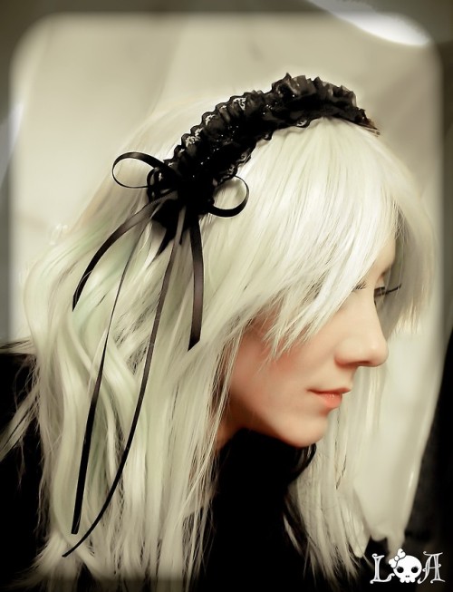 Elegant Gothic Lolita headband with side bows