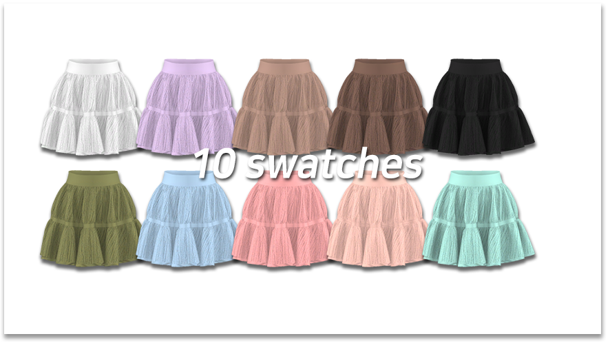 NURIbatsal : [NURI] Female Short Cancan Skirt SIMS 4 10...