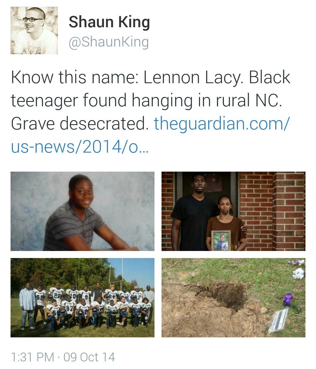 afroactivist:  land-of-propaganda:  Know the name. Lennon Lacy. — (LINK) — (10/09)