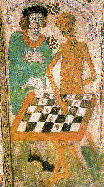 mortem-et-necromantia:This painting in a church in Täby, Sweden, by Albertus Pinktor around 148