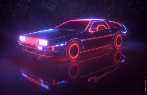 Synthwave Delorean / Glitch BlackIG: @glitch_black