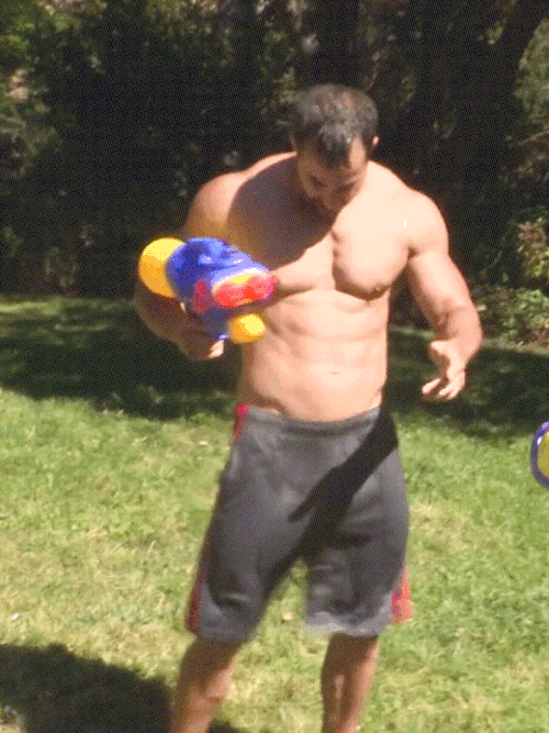 bulge2go:  bruderfusse2:  I’d like to be chased around by him, his water gun, and