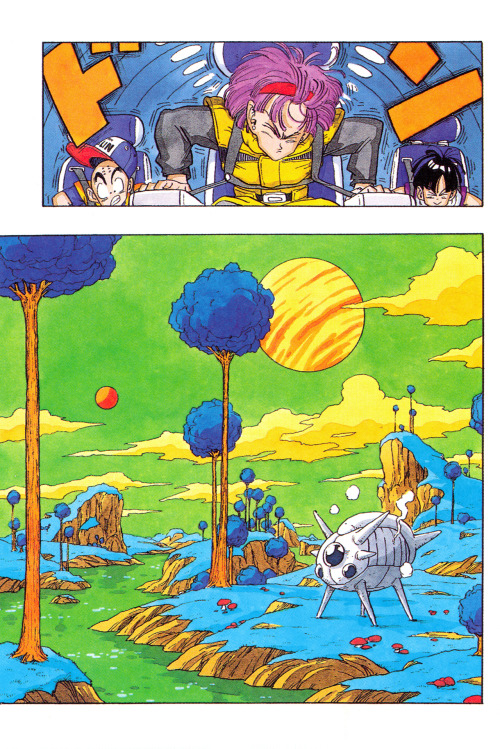 A colour page from Dragon Ball by Akira Toriyama. Scan from “Dragon Ball Daizenshuu #2 - Story Guide
