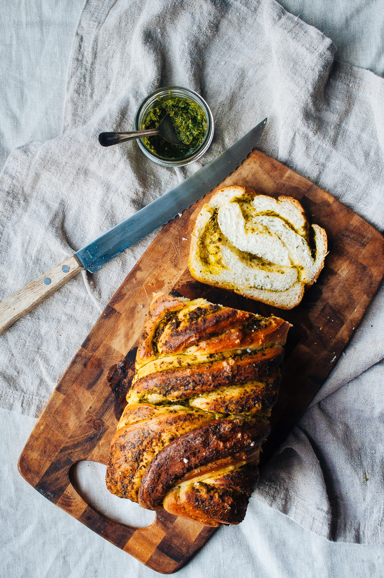 sweetoothgirl:  Braided Pesto Bread