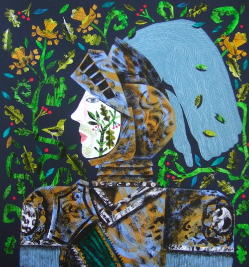 wilder-than-moon-light:waluuanius:Clive Hicks-Jenkins, works based on Sir Gawain and the Green Knigh