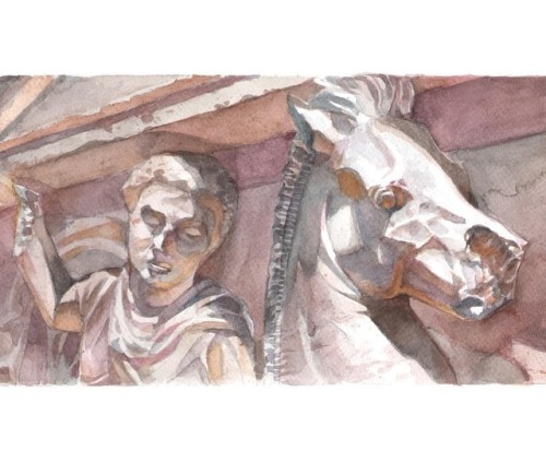 #watercolor sketch I did last week at #imc2017, featuring one of the classical relief sculptures in 