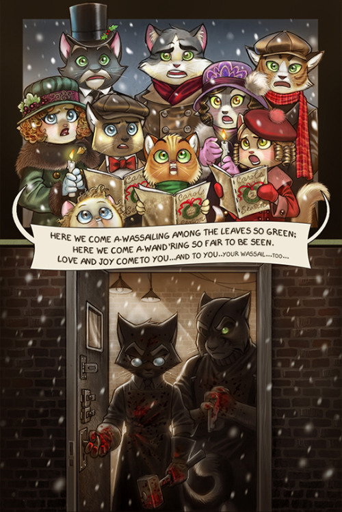 lackadaisycats: Welp.  That’s enormous.  Sorry.Happy holiday reruns!  I’m up to my eyeballs in Volume 3 comic pages right now, and didn’t feel I should set that aside for new holiday art this year.  These had recently been reformatted for mobile