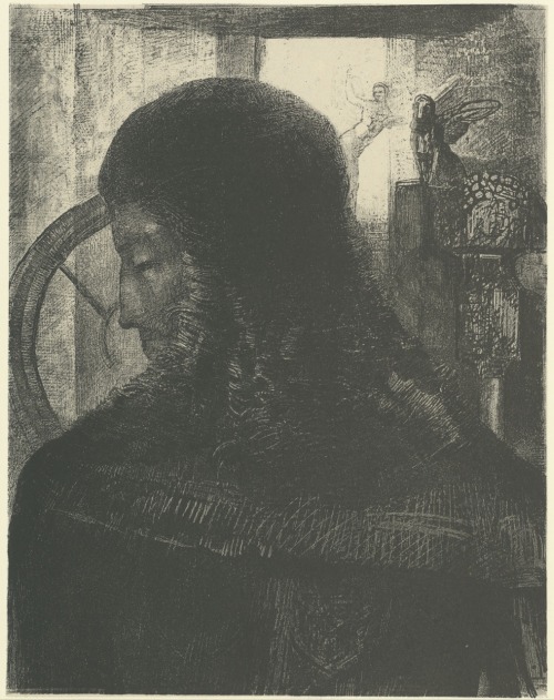 Vieux chevalier.Estampe.Art by Odilon Redon.(1840-1916).Graveur.