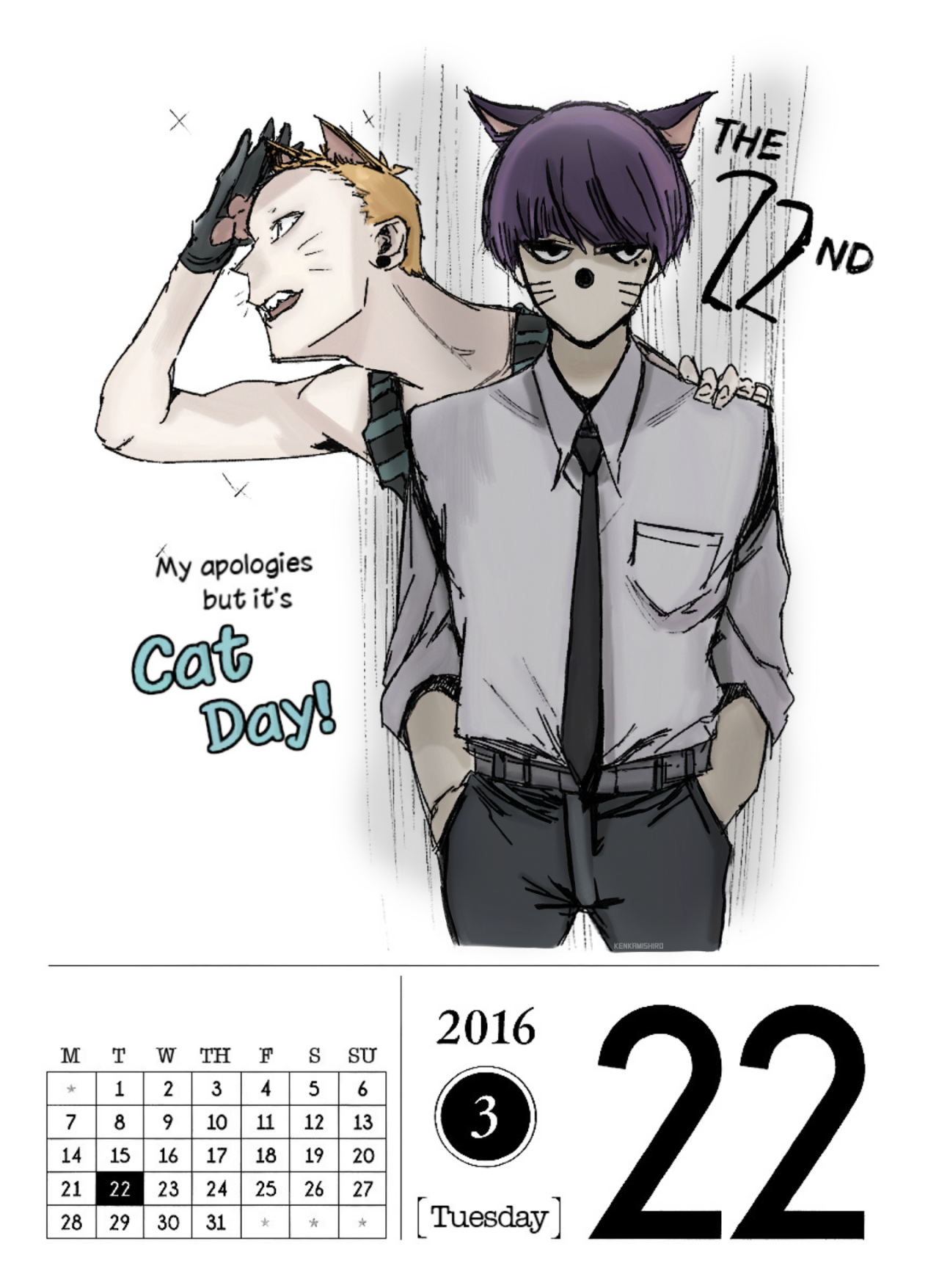 March 22, 2016And today is Cat Day once again!   ฅ^•ﻌ•^ฅ    One of them