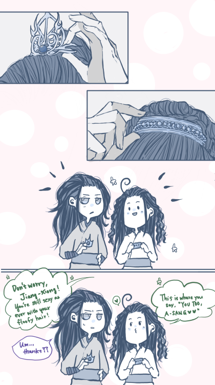 ntnttalksnothing: Considering how tightly and long they keep their hair up, their hair is probably a