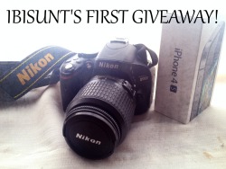ibisunt:  I’ve been planning on doing this giveaway for a while and I finally have the chance to do it! I’ll be giving away a Nikon D5100 and an iPhone 4S, they’re both in excellent conditions.  There will be two winners.  The 1st place winner