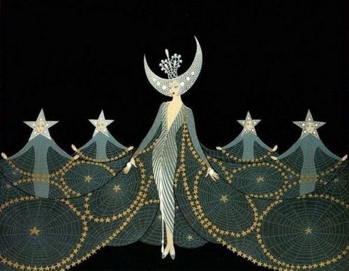 artdecoandmodernist:Queen of the Night, by Erté (Romain de Tirtoff). Erté’s Art 