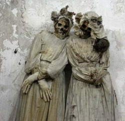 Two of the mummies along the walls of the