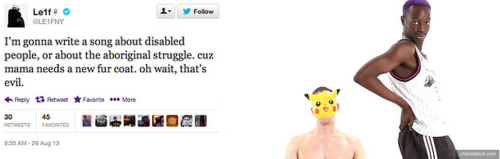 misandrist:  buzzfeedmusic:  Gay rapper Le1f wrote an angry Twitter tirade about Macklemore’s VMA win.  still relevant tbh 