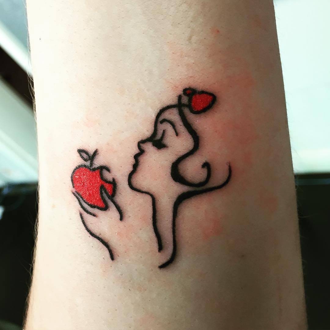 Tattoo uploaded by Katie  Snow White poison apple tattoo Disney apple   Tattoodo