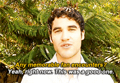 haleyjamesarchive:       “[Darren is] surprisingly unguarded. You’d expect one of the stars of one o