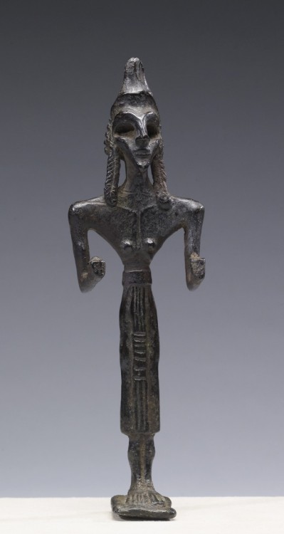 ancientpeoples: Female Votive Figurine of Anat Levantine (in present-day Syria), early 2nd millenniu