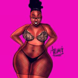 axart:  @thickthighs_brown_eyes cartoonized