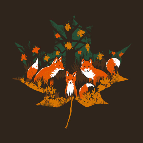 falling-through-autumn: “Three Foxes” by Amelia Senville My Tumblr.  Three Foxes t-