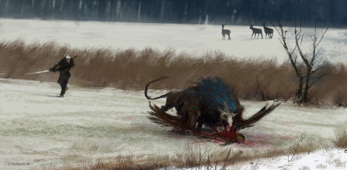 bellatorinmachina:Jakub Rozalski \ The Witcher