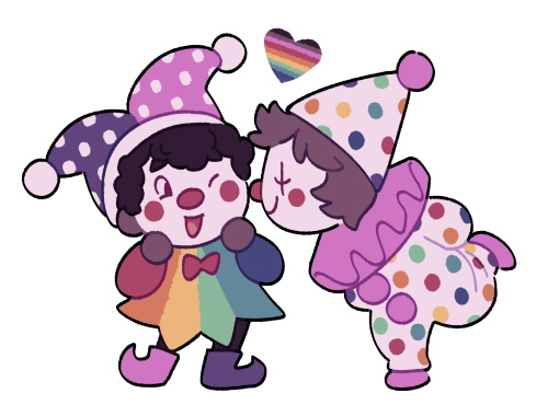 mrspider:made some LGBT clown stickers for my redbubble :o]