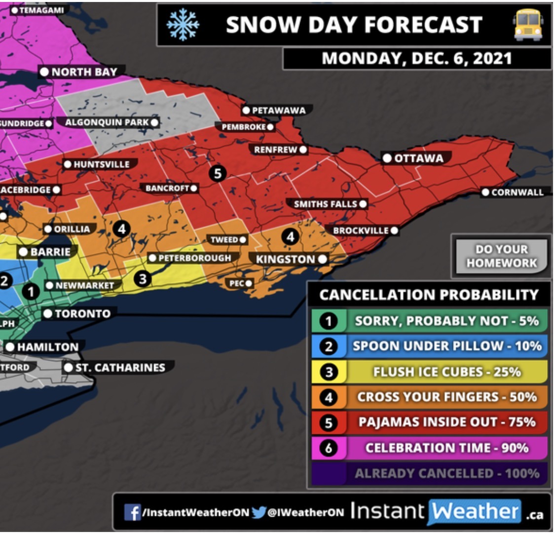 Ontario Has A Snow Day Prediction Forecast With maps ontario weather 