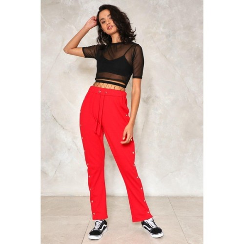 Nasty Gal Both Sides Now Tear-Away Jogger Pants ❤ liked on Polyvore (see more high waisted jogger pa