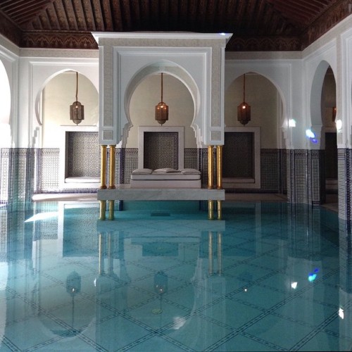 condenasttraveler:The indoor pool at La Mamounia in Marrakech. #dispatchfrom editor at large @hanyay