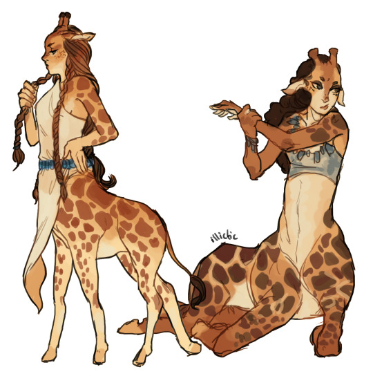 foervraengd:  otherworldlycitizen:  phosphoradorableflower:  foervraengd:  centaurs would work if you replace the horse body with a giraffe, because it’d suit the anatomy of a centaur to live of fruits and leafs up in very tall trees. Also they’d