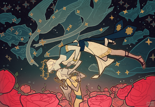 comicsalliance:Jenna Salume Draws Luminous Fairy Tales and ‘Skyrim’ Valentines [Art]