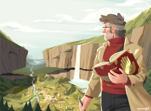 sovonight:the full cover art i drew for my ford zine! yes i’m emphasizing the landscape versus ford,