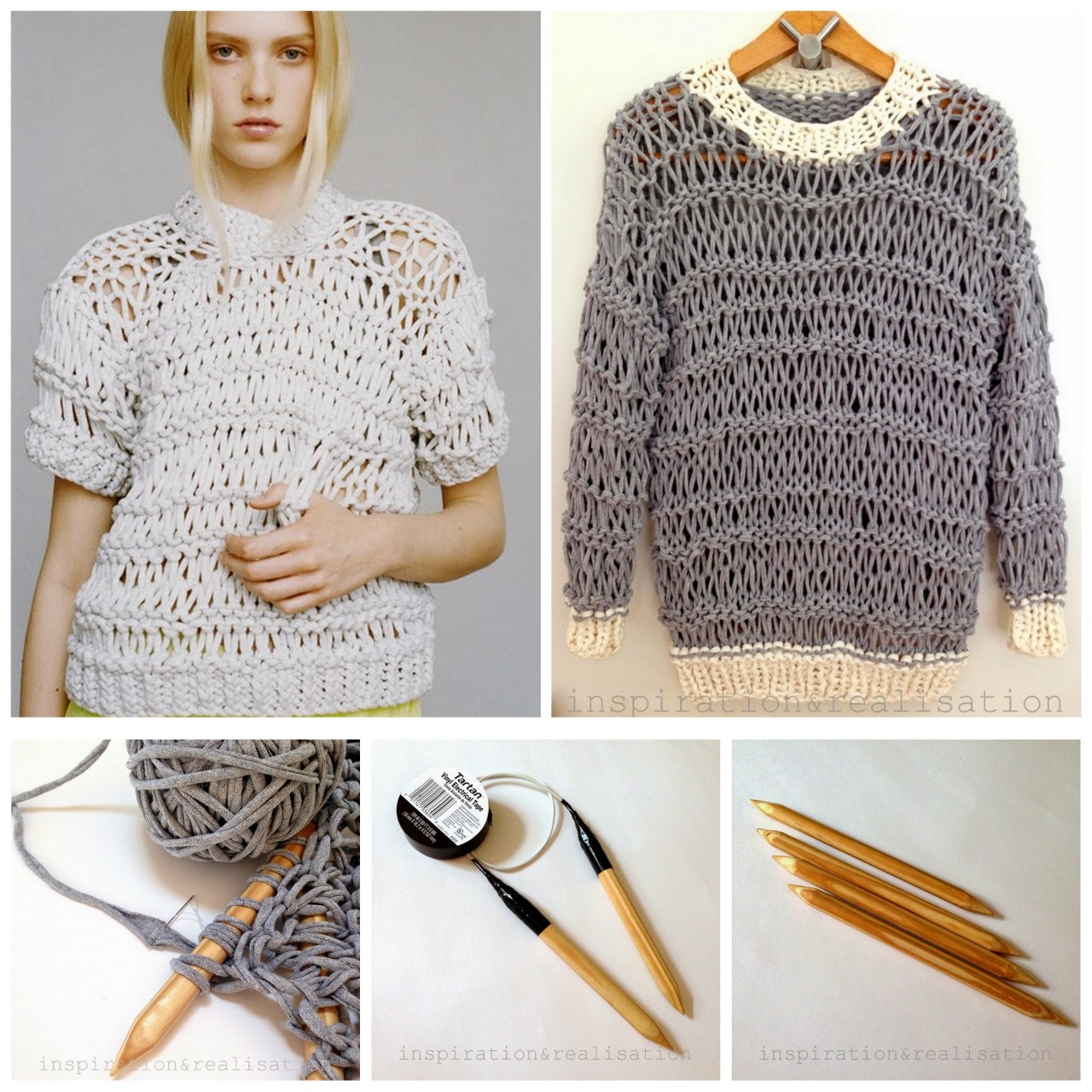 DIY Tee Shirt Yarn Sweater Tutorial and Pattern from inspiration ...
