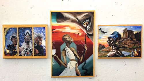 majiinboo:wingbeifong:all the independent conference pieces I painted in my class this semester.blac