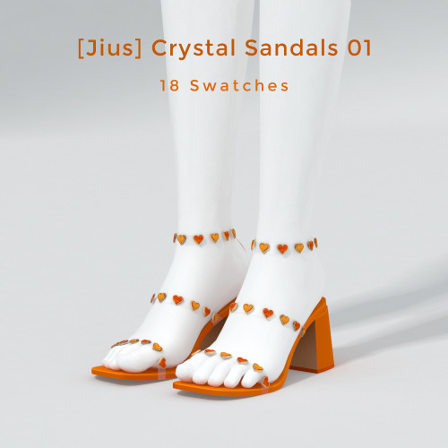 jius-sims: Crystal Collection 01  [Jius] Velvet Platform Sandals 0215 swatches23k+ Polygons&mda