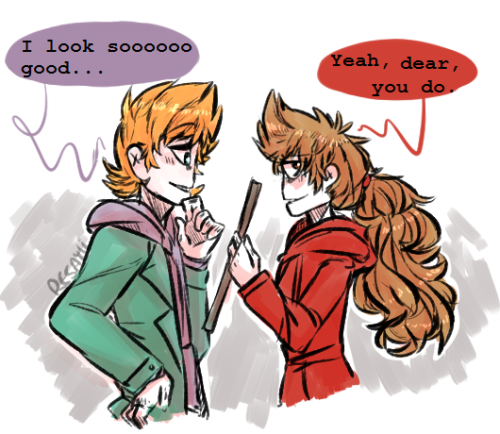 resami:  some practice and weird height headcanonsedit: I’m a fucking idiot. I forgot to point that Matilda is using Tord’s phone to take selfies because hers is full of… well, SELFIES