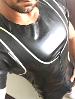 crazycuir:Me in rubber suit (two layer) Two