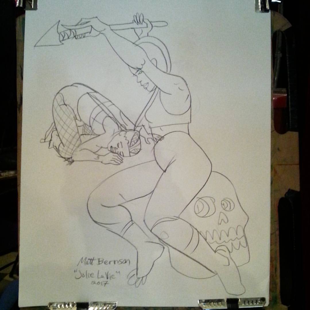 Drawing Jolie La Vie at Dr.  Sketchy&rsquo;s Boston.  Thank you!   #art #drawing