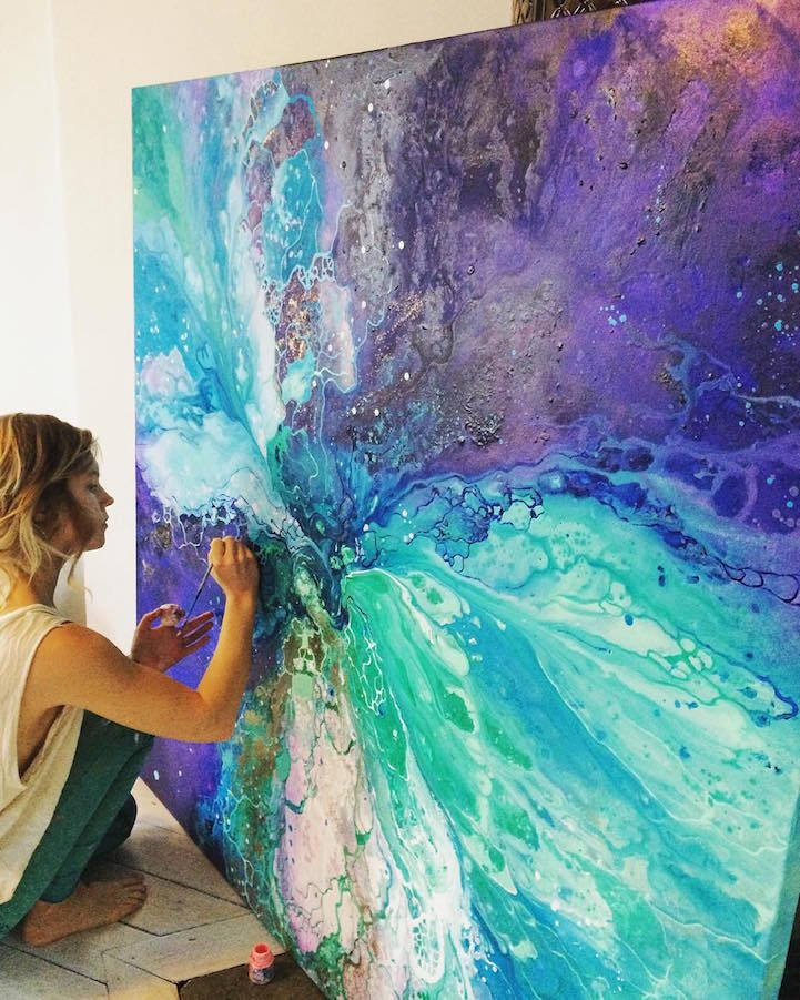 mymodernmet:  Interview: Ethereal Marbled Paintings Express the Inner Light Inside