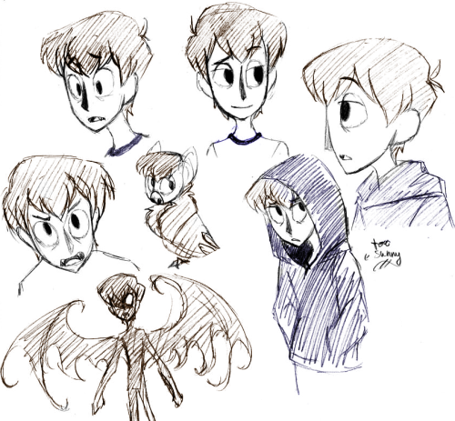 Doodled some older Dipper, Wirt, Vampire!Wirt, embarrassed monsters in love, and Dip with a ponytail