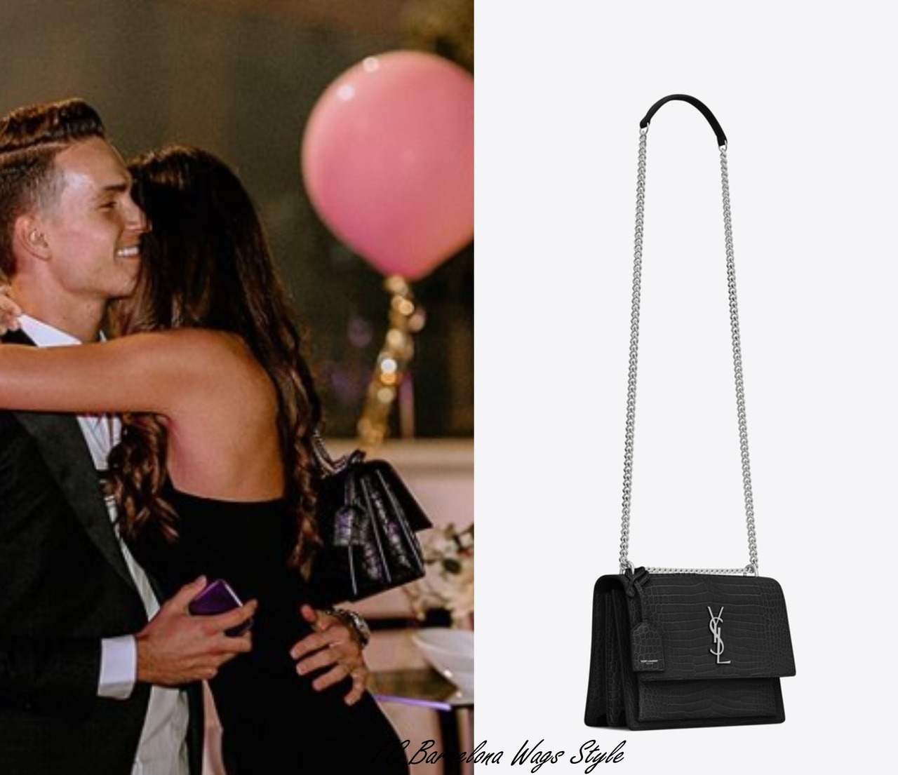 FC Barcelona WAGS Style — Nadia wore an Yves Saint Laurent Sunset bag 